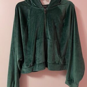 Victoria's Secret Green Velvet Hoodie